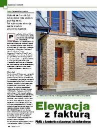 Elewacja z fakturą. Płytki z kamienia sztucznego lub naturalnego